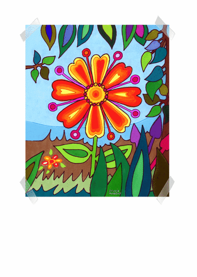 Carte Dessin Coloré D'une Jolie Fleur : Envoyer une Carte 